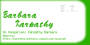barbara karpathy business card